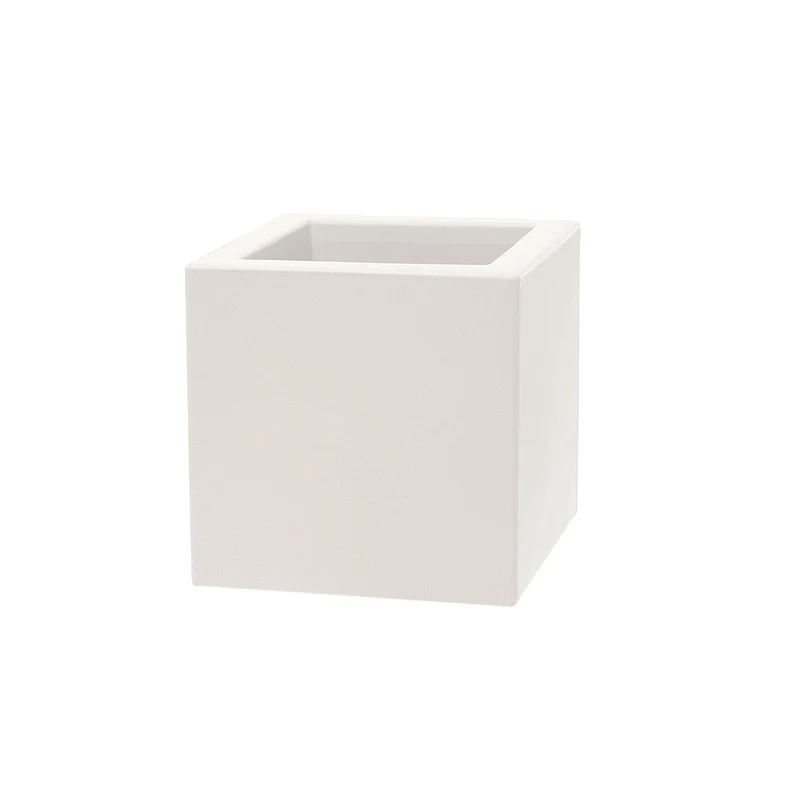 Vaso Quadrato Indoor e Outdoor Tera Schio Cubo Chalk 40x40 cm in Plastica Bianco Gesso