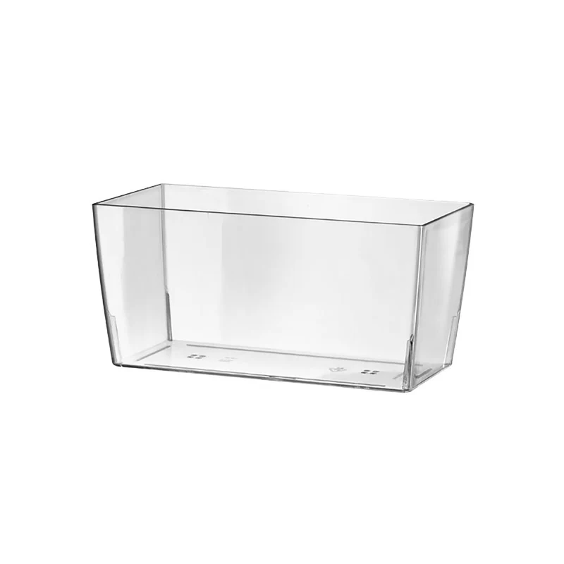 Vaso Decorativo Rettangolare Indoor Tera Coimbra Clear 26x13 cm in Plastica Trasparente