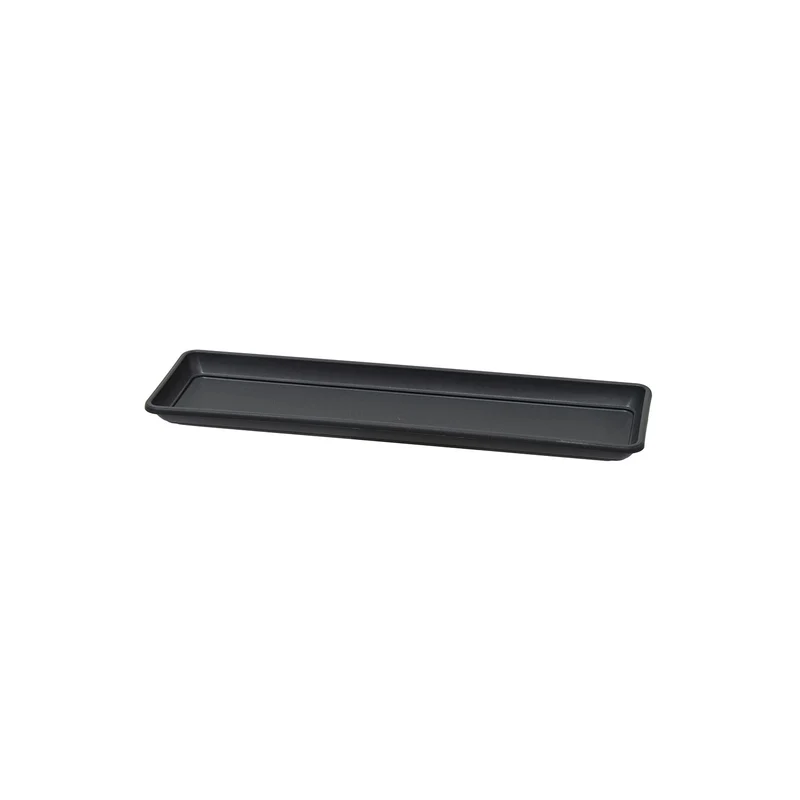 Sottovaso Rettangolare per Vaso a Cassettone Tera Tora Saucer Ash 57x22 cm in Plastica Antracite