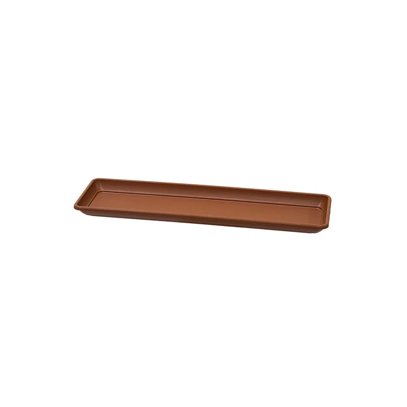 Sottovaso Rettangolare per Vaso a Cassettone Tera Tora Saucer Clay 77x22 cm in Plastica Argilla