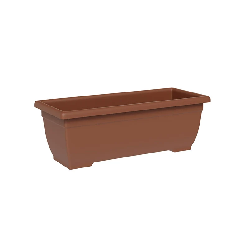 Vaso Rettangolare a Cassettone Indoor e Outdoor Tera Tora Clay 80x25 cm in Plastica Argilla