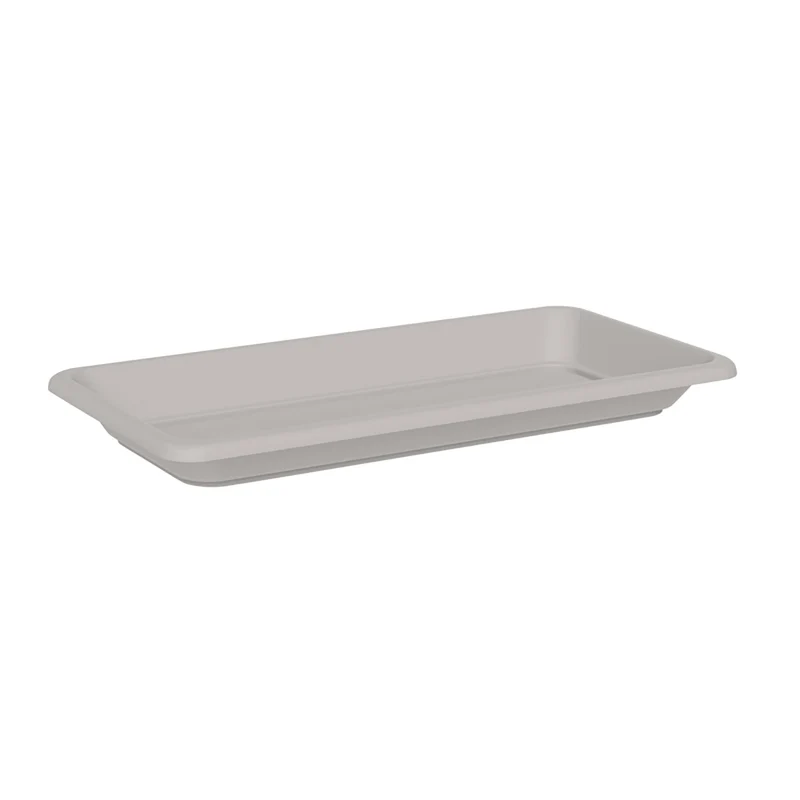 Sottovaso Rettangolare per Vaso a Cassettone Tikal Saucer Cloud 96x41 cm in Plastica Grigio Chiaro