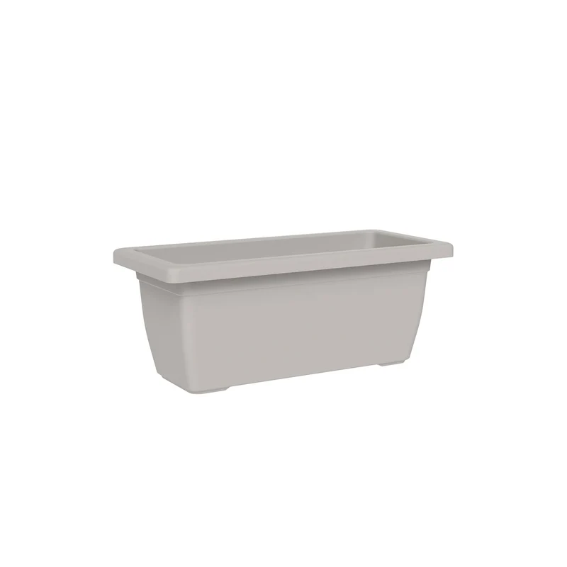 Vaso Rettangolare a Cassettone Outdoor Tera Tikal Cloud 100x45 cm in Plastica Grigio Chiaro