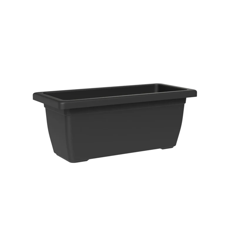 Vaso Rettangolare a Cassettone Outdoor Tera Tikal Ash 85x39 cm in Plastica Antracite