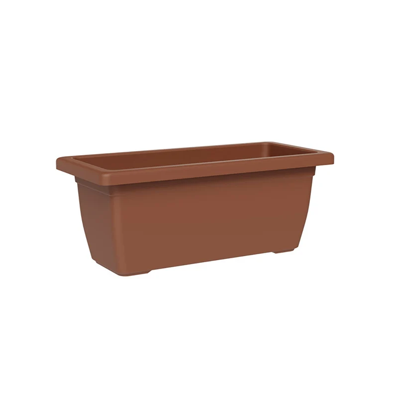 Vaso Rettangolare a Cassettone Outdoor Tera Tikal Clay 85x39 cm in Plastica Argilla