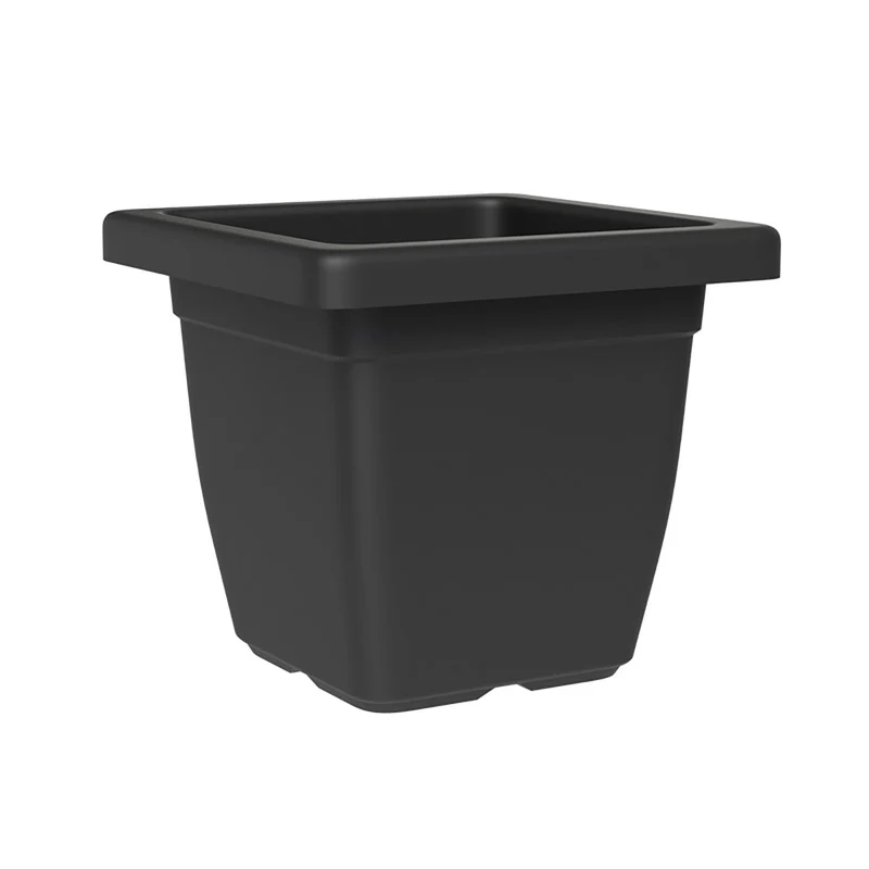 Vaso Quadrato Indoor e Outdoor Tera Nazca Ash 32x32 cm in Plastica Riciclata Antracite