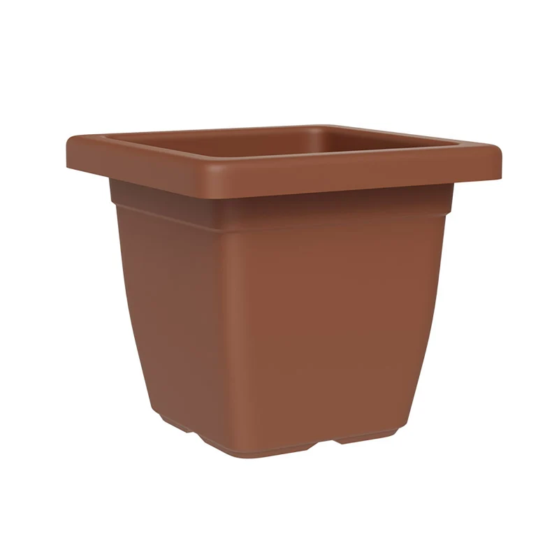 Vaso Quadrato Indoor e Outdoor Tera Nazca Clay 39x39 cm in Plastica Riciclata Argilla