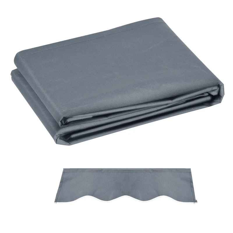 Telo di Ricambio per Tenda Parasole Retrattile 4x3 m in Poliestere Anti UV 50+ Grigio