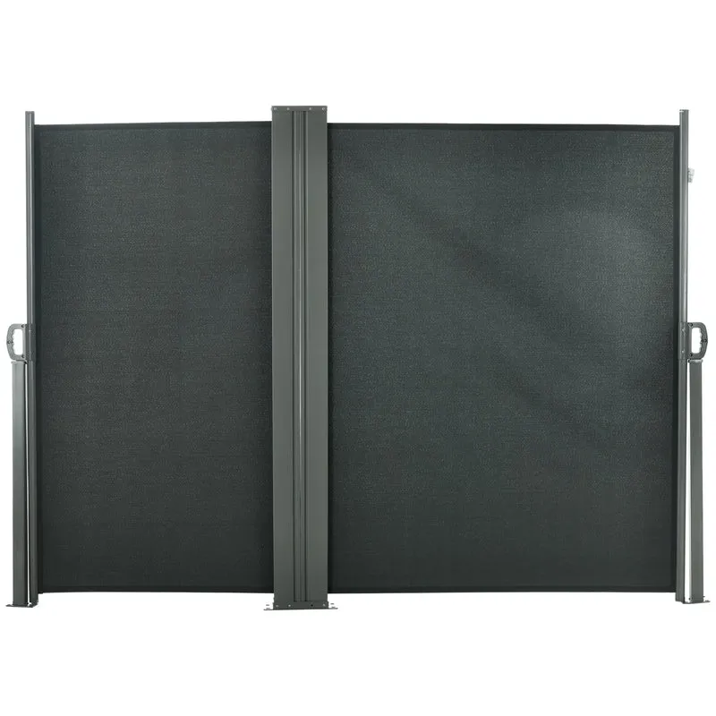 Divisore da Giardino 600x180 cm Regolabile Anti UV con Maniglia in Metallo e Poliestere Grigio