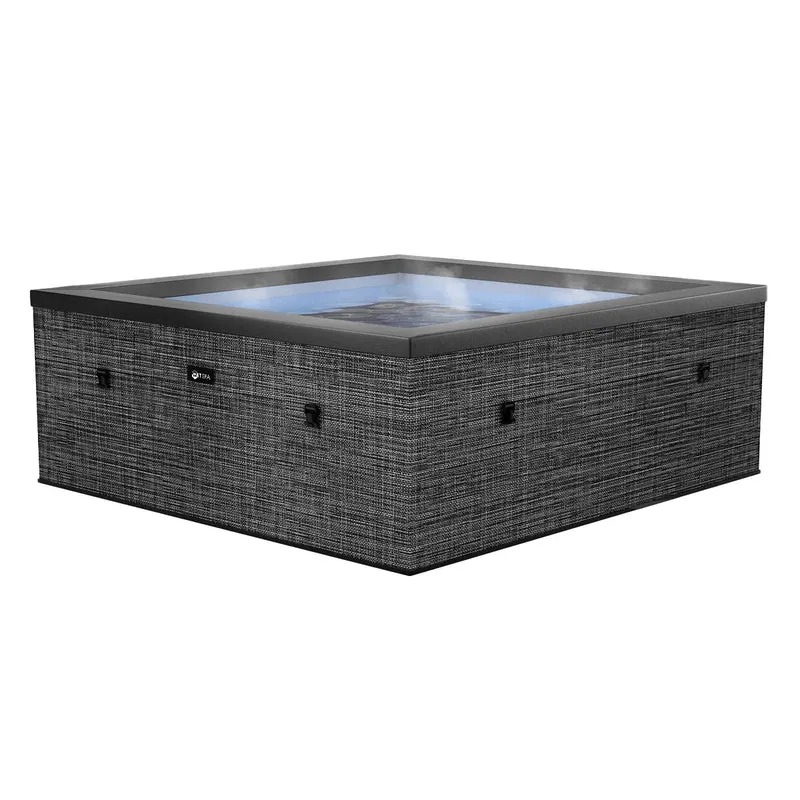 Piscina Spa Vasca Semi-Rigida 180x180x70 cm 6 Posti Riscaldamento Integrato Struttura in Schiuma NetSpa Celestia Grigio Screziato