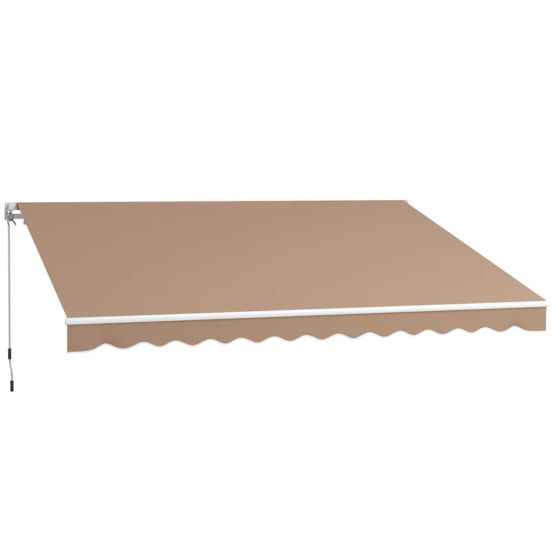 Tenda da Sole per Esterno 350x250 cm Avvolgibile a Bracci con Apertura a Manovella Marrone