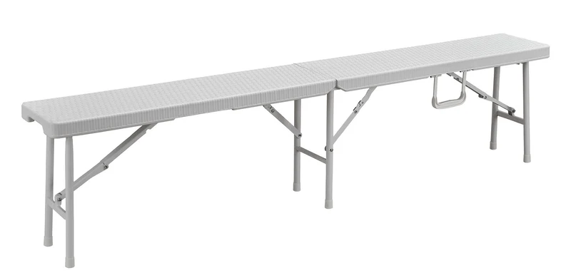 Panchina Pieghevole da Giardino 180x25x43 cm in HDPE Bianco