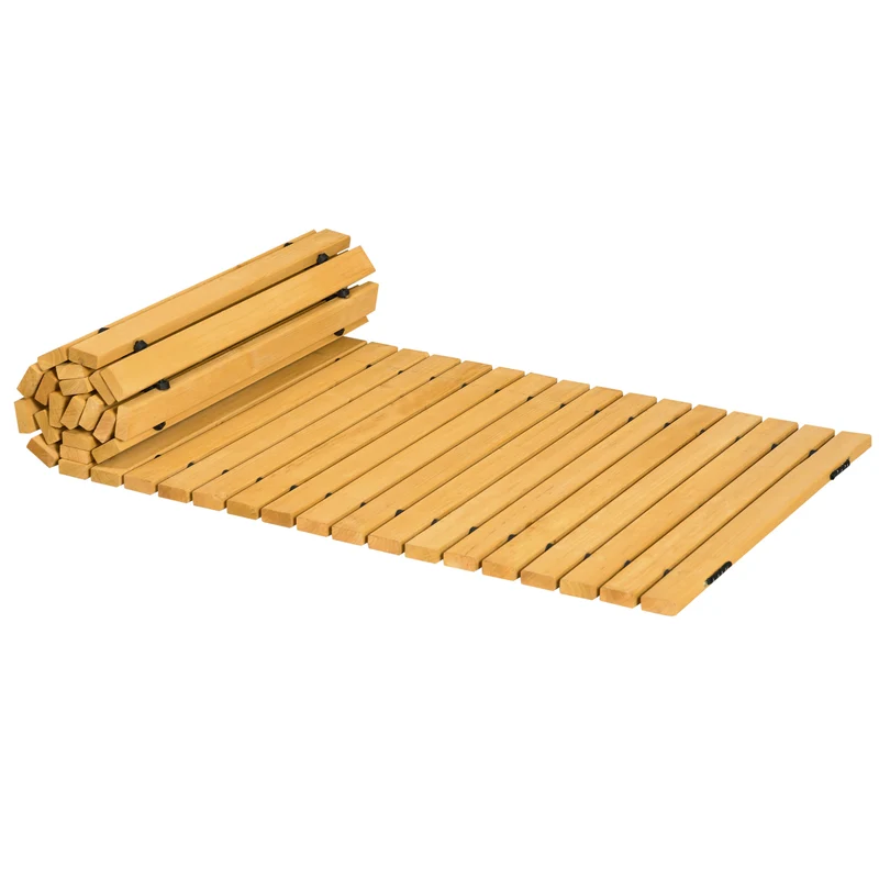Passerella per Giardino a Doghe 185x60 cm Arrotolabile in Legno di Abete Giallo