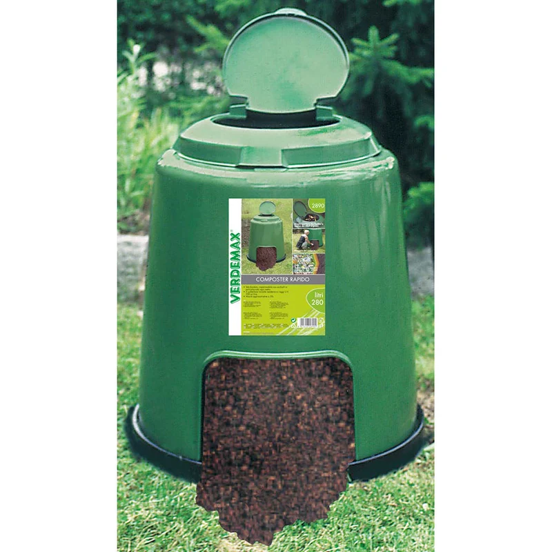 Compostiera da Giardino Rapida 280L Ø80xH80cm Rama Create Verde