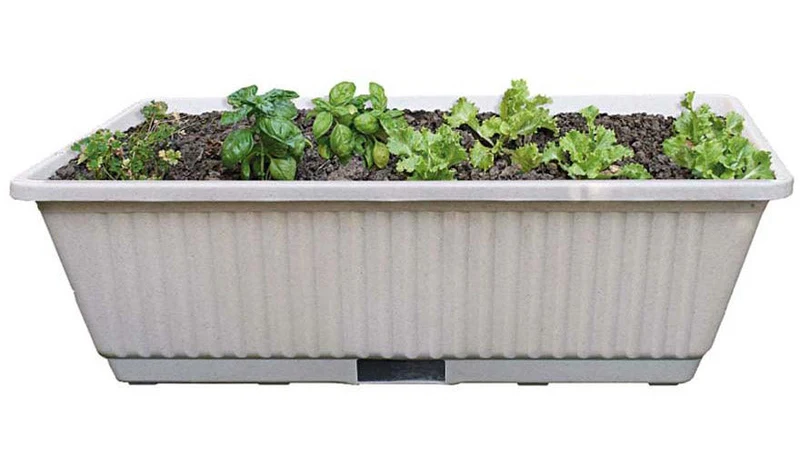 Vaso 67x37x20 cm in Plastica con Riserva dAcqua Rama Ortovaso Bianco
