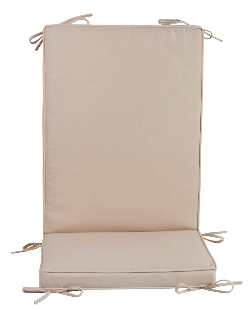 Cuscino con Schienale per Sedie da Giardino 93x41cm Bauer Box Ecrù