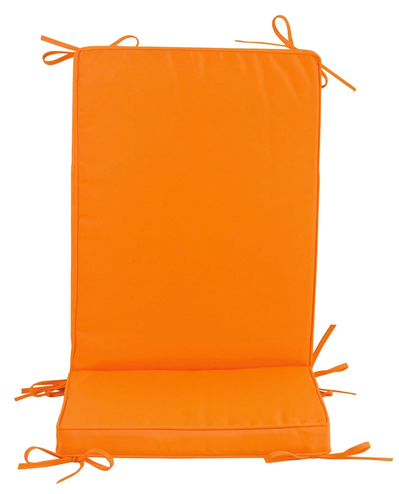 Cuscino con Schienale per Sedie da Giardino 93x41cm Bauer Box Arancione