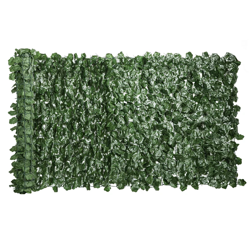 Rotolo di Siepe Finta per Balcone e Giardino 300x100 cm con Foglie di Edera in PE Verde Scuro