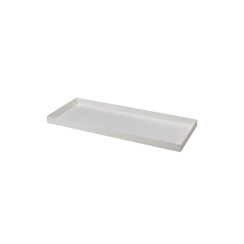 Sottovaso Rettangolare per Vaso a Cassettone Schio Tera Cassa Chalk 60x24,5 cm in Plastica Bianco Gesso
