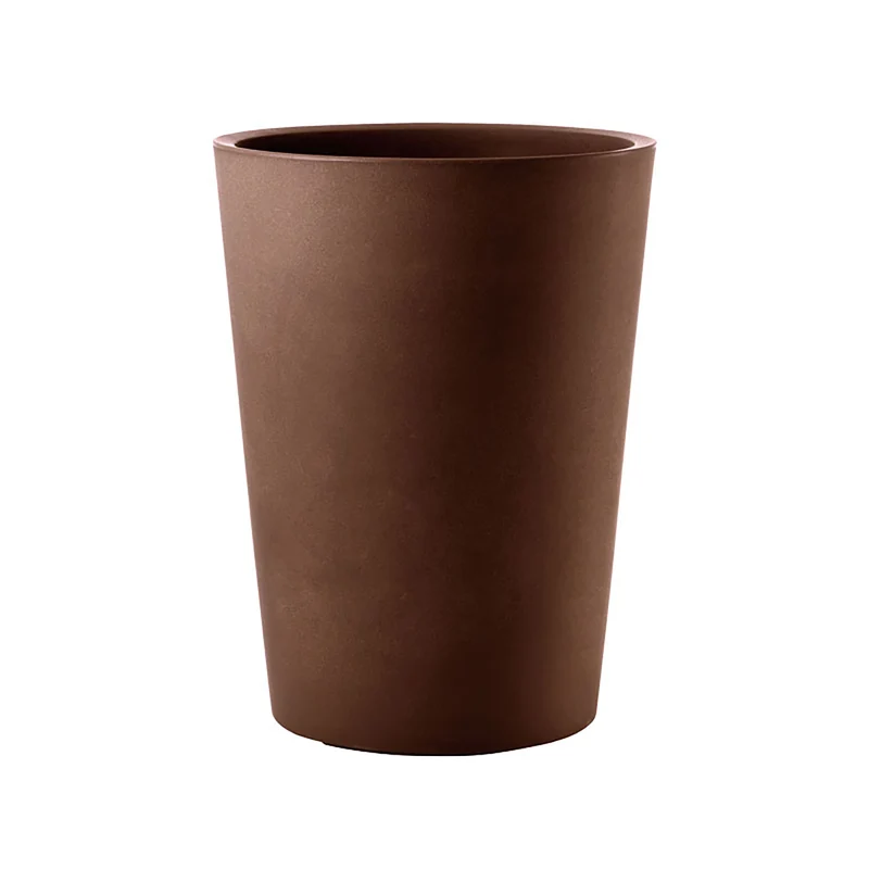 Vaso Rotondo per Piante Grandi Indoor e Outdoor Tera Zamora Bronzo Ø33 cm in Plastica Marrone