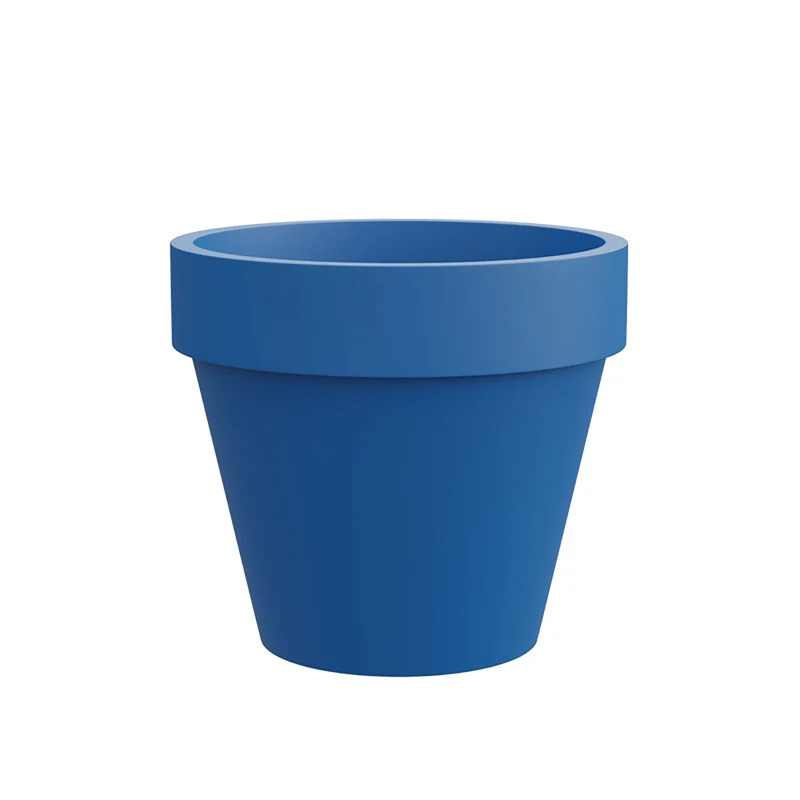 Vaso Rotondo Design Classico Indoor e Outdoor Tera Standard One Deep Sea Ø60,5 cm in Plastica Blu