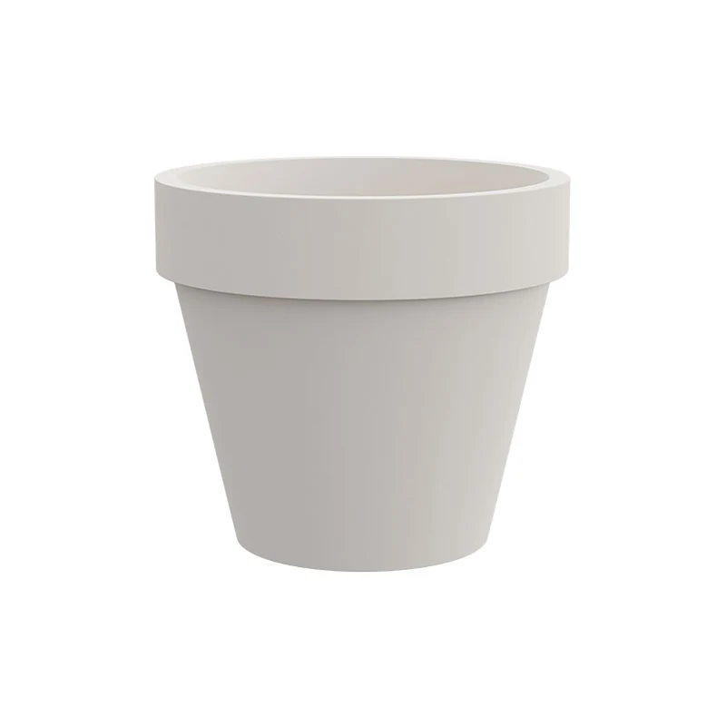 Vaso Rotondo Design Classico Indoor e Outdoor Tera Standard One Chalk Ø60,5 cm in Plastica Bianco Gesso