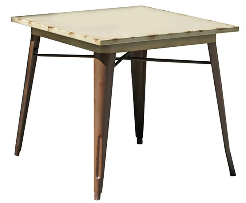 Tavolo Quadrato da Giardino in Lamiera Galvanizzata 80x80 cm Vorghini Dafne