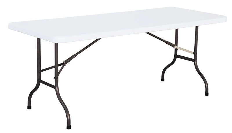 Tavolo Rettangolare Pieghevole da Catering 183x76x74 cm in Polietilene Vorghini Bianco
