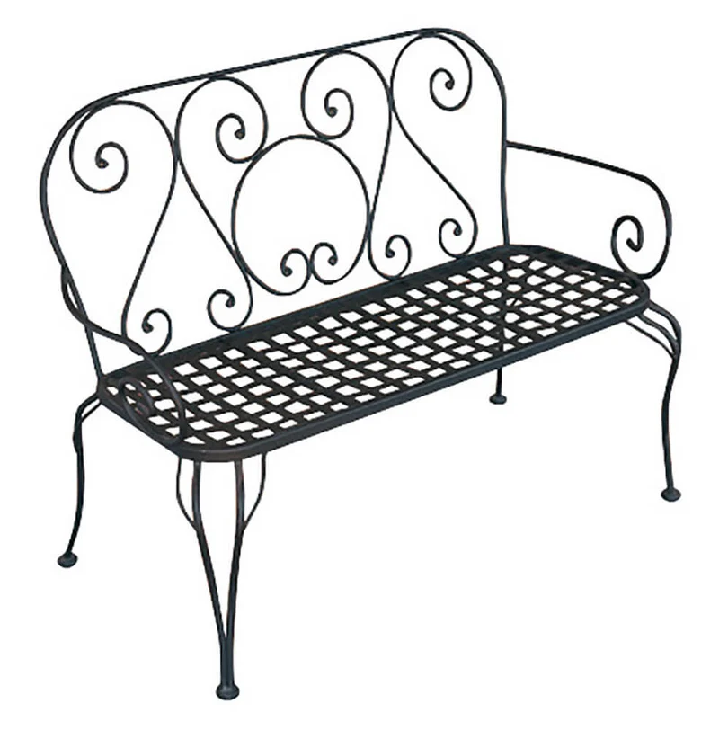 Panca da Giardino in Ferro 120x61x88cm Vorghini Verbania Nera