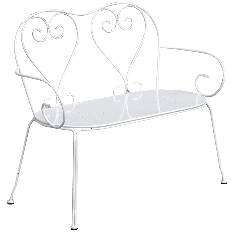 Panca da Giardino in Ferro 106x54x88cm Vorghini Sirmione Avorio