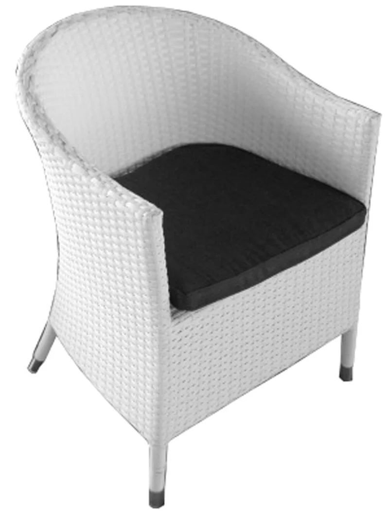 Poltrona da Giardino in Wicker con Cuscino Vorghini Nancy Bianco