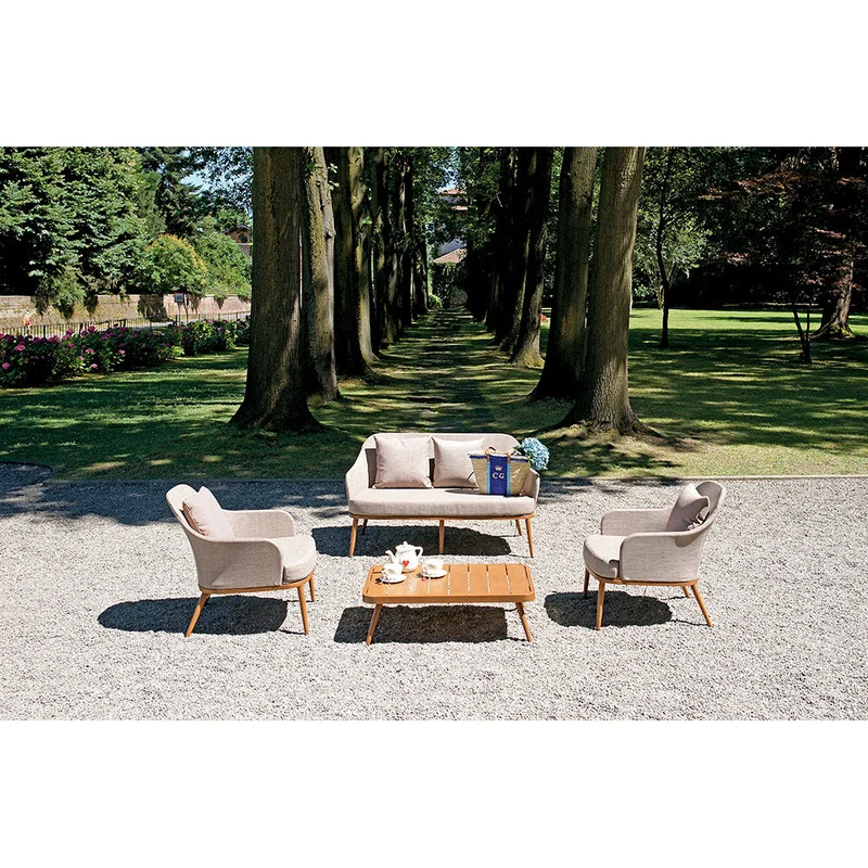 Set da Giardino in Alluminio Vorghini Albissola Legno e Tortora