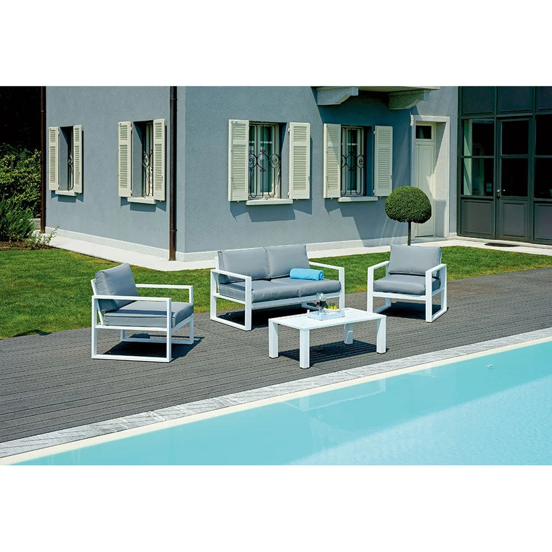 Set da Giardino in Alluminio Vorghini Fortaleza Grigio