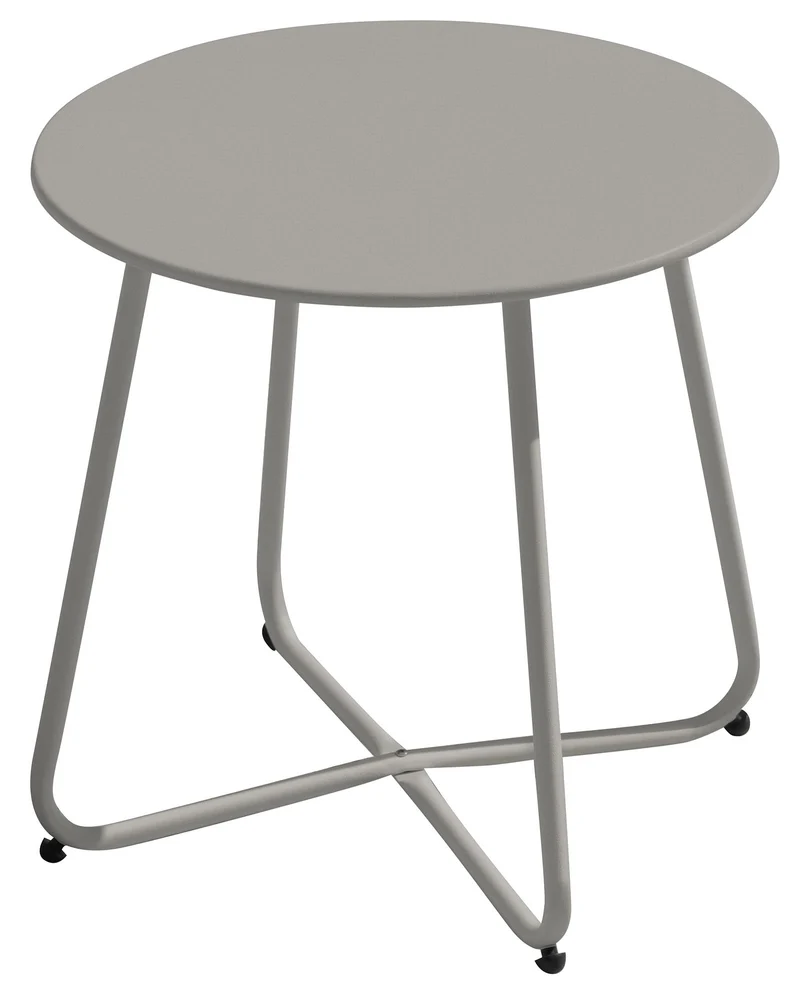 Tavolino da Gardino Ø45 cm in Ferro Epoxy Tortora