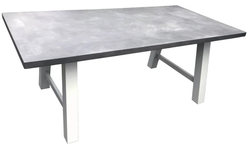 Tavolo da Giardino 200x100x77 cm in Alluminio Vorghini Borghetto Bianco
