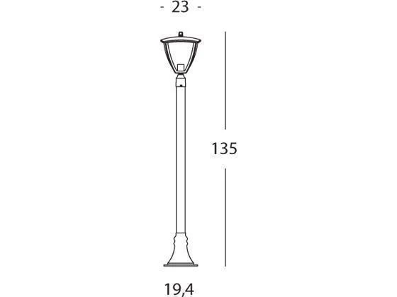 Lampada Palo da Giardino E27 60W in Alluminio Sovil Grigio