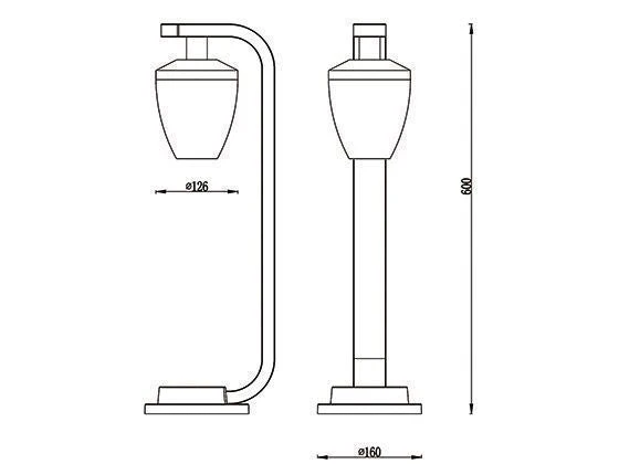 Lampada Palo da Giardino E27 40W in Alluminio Sovil Grigio