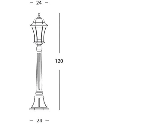 Lampada Palo Piccolo per Giardino Colore Nero e Verde per Esterno Linea Curvata Sovil