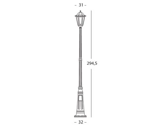 Lampada Palo Alto per Giardino Colore Nero per Esterno Linea Maxi Esagonale Livos