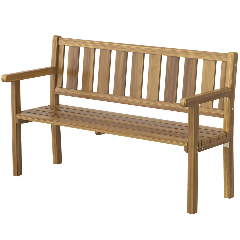 Panchina da Giardino da 2 Posti 150x57x93 cm in Legno di Abete a Doghe Color Teak