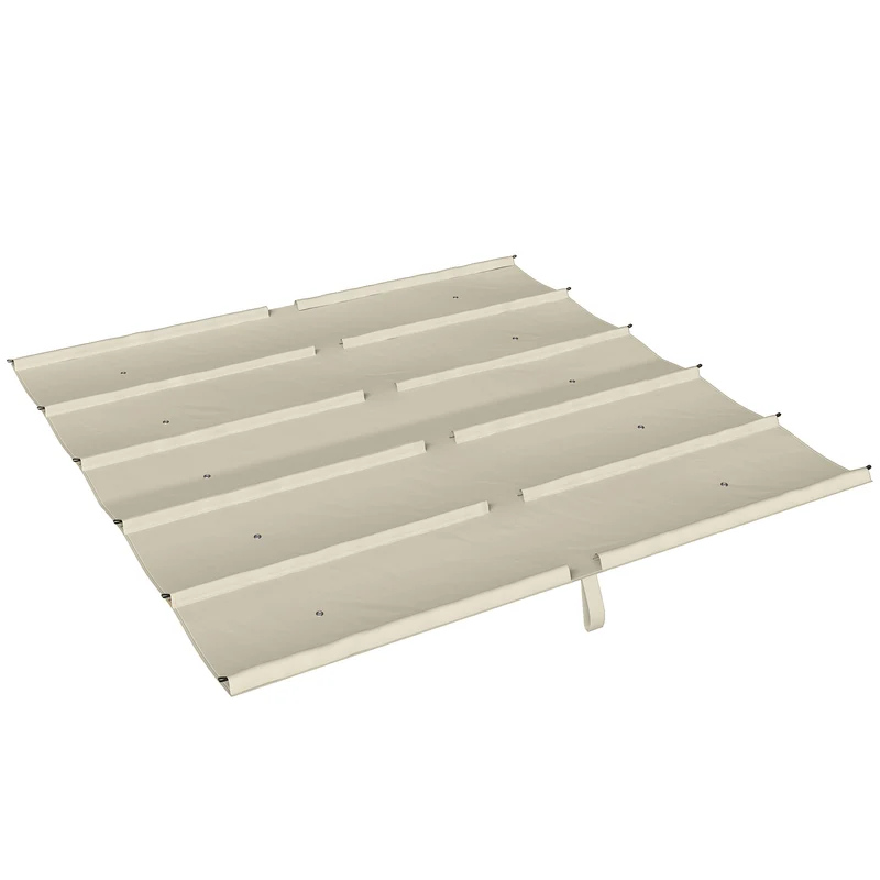 Telo per Pergola 288x298 cm con Fori di Drenaggio in Poliestere Traspirante UV30+ Beige
