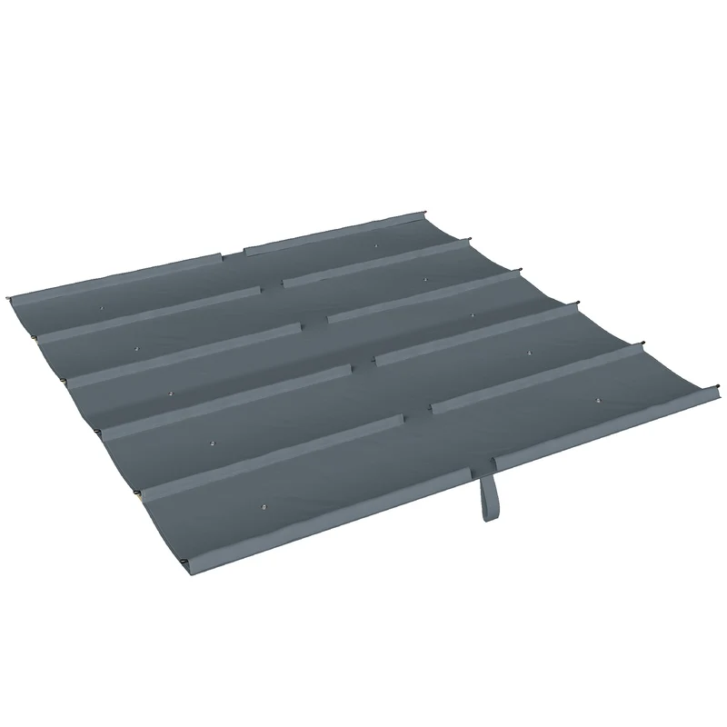 Telo per Pergola 288x298 cm con Fori di Drenaggio in Poliestere Traspirante UV30+ Grigio
