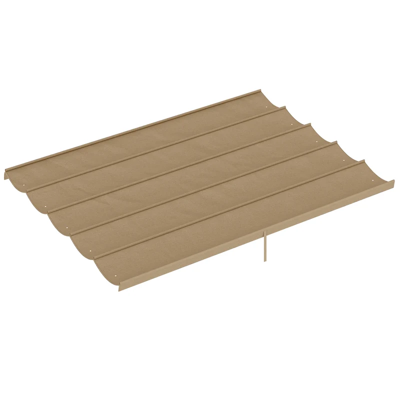 Tetto per Pergola 350x260 cm con 10 Fori di Drenaggio in Poliestere Marrone Chiaro