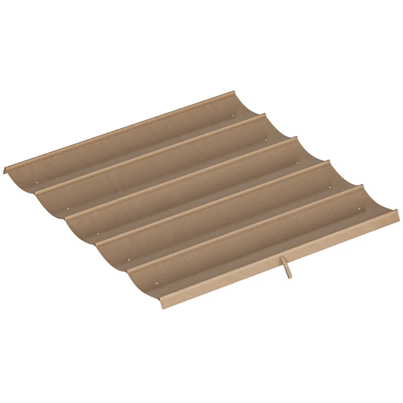 Telo per Pergola 250x255 cm con 10 Fori di Drenaggio in Poliestere Marrone Chiaro