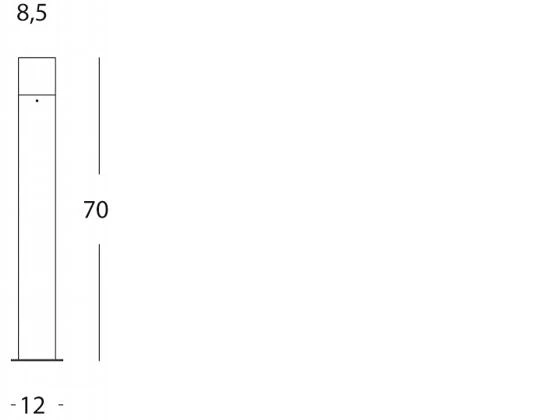 Lampada Palo Paletto per Giardino Colore Alluminio per Esterno Linea Kube Sovil