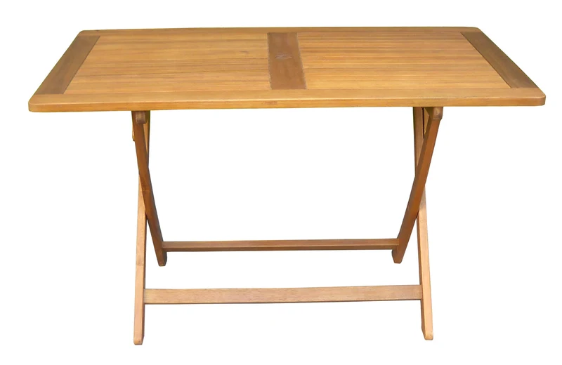 Tavolo Rettangolare Pieghevole da Giardino 120x70 cm in Legno di Acacia Vorghini Cordova
