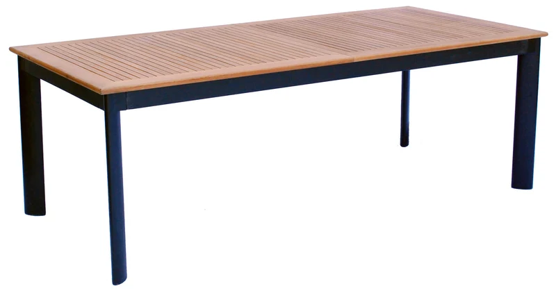 Tavolo Rettangolare Allungabile da Giardino 320x100 cm Voghini Alicante Nero