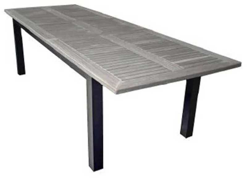 Tavolo Rettangolare Allungabile da Giardino 280x100 cm Voghini Monterosso Grigio