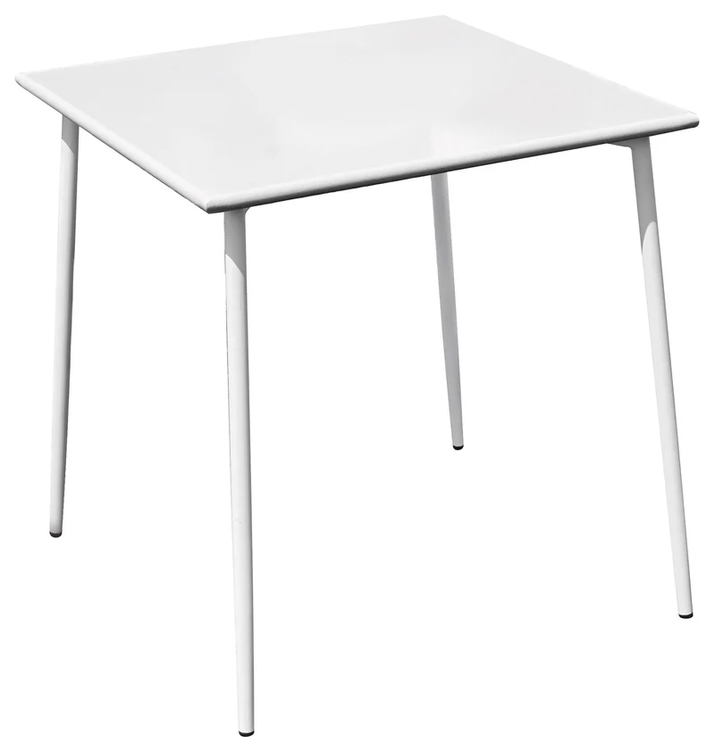 Tavolo Quadrato da Giardino 70x70 cm in Ferro Vorghini Messina Bianco
