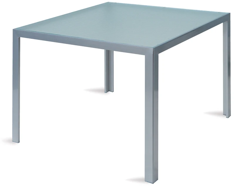 Tavolo Quadrato da Giardino 90x90 cm in Alluminio e Vetro Vorghini Amalfi